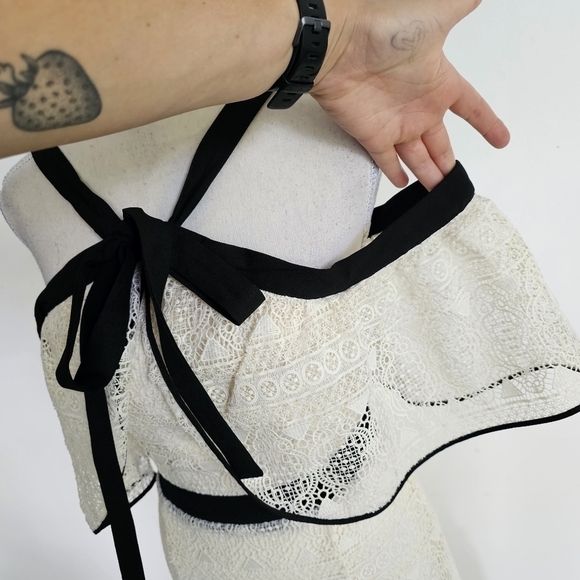 Adelyn Rae "Marissa" Cream & Black Lace Dress - Picture 6 of 12